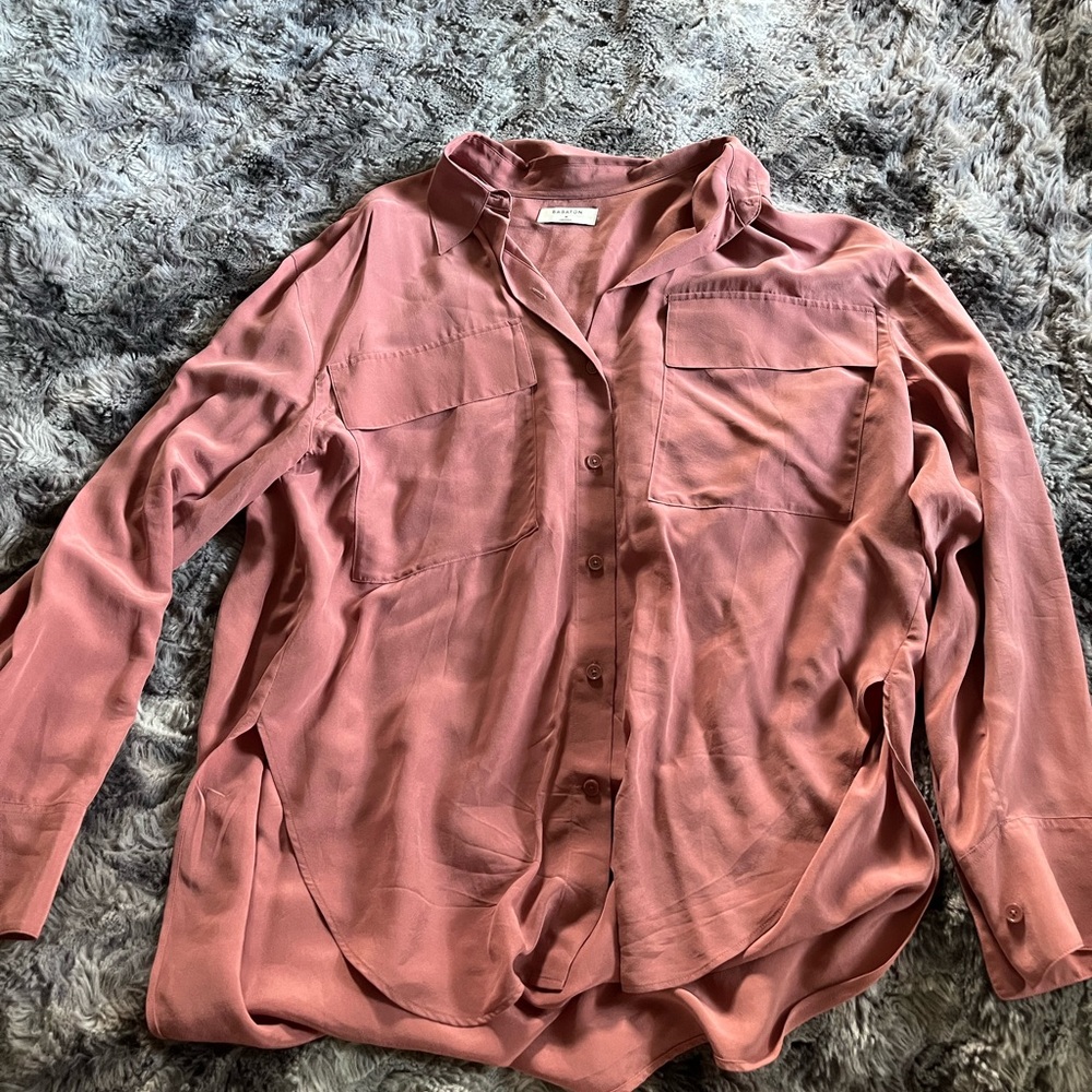 Aritzia Pink Button Up Shirt